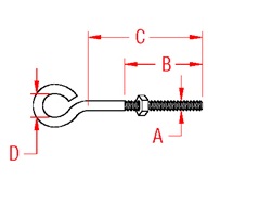 Unwelded Eye Bolt Line Drawing